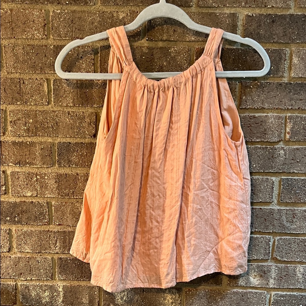 Able Peach Cropped Sleeveless Top Tank Top with Back Tie XS